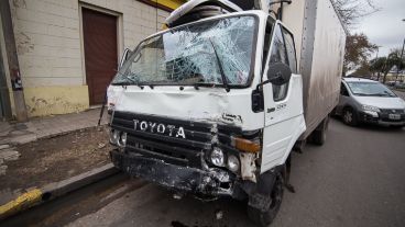 Así quedó el camión.