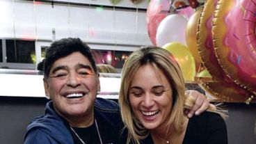 Rocío y Diego durante el cumpleaños del sábado.