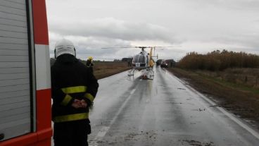 El helicóptero sanitario llegó para asistir a las víctimas pero no sobrevivieron.