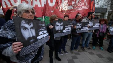La movilización a un año de la desaparición y muerte de Santiago Maldonado.