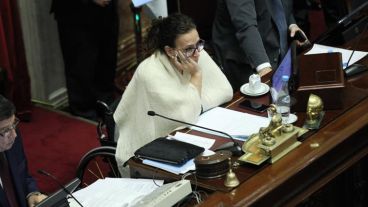 La vicepresidenta sobre el final de la sesión.