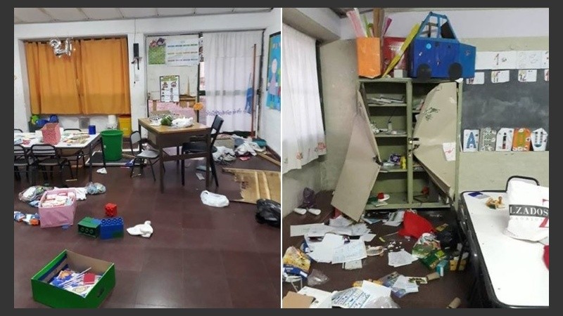 Los graves destrozos en la escuela Gabriela Mistral. 