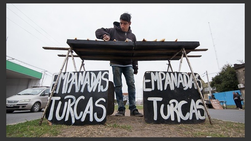 El puesto de empanadas turcas de Brian.
