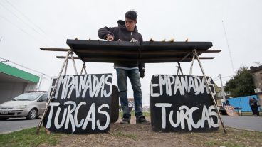 El puesto de empanadas turcas de Brian.