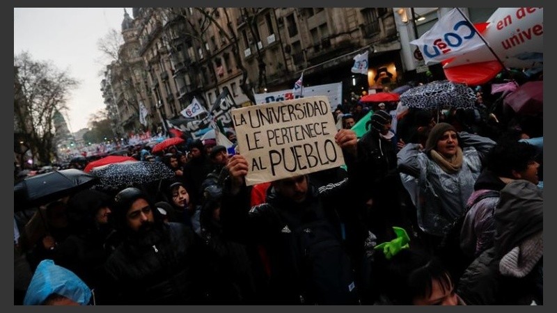 La masiva marcha de este jueves en Capital Federal. 