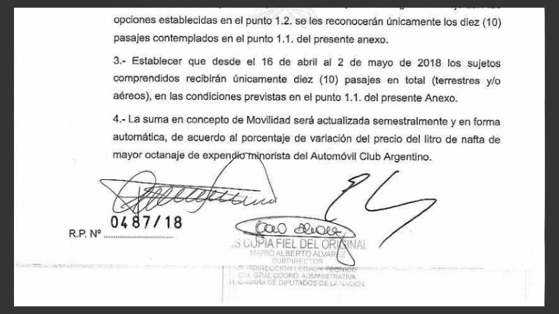 La resolución es del 13 de abril. 