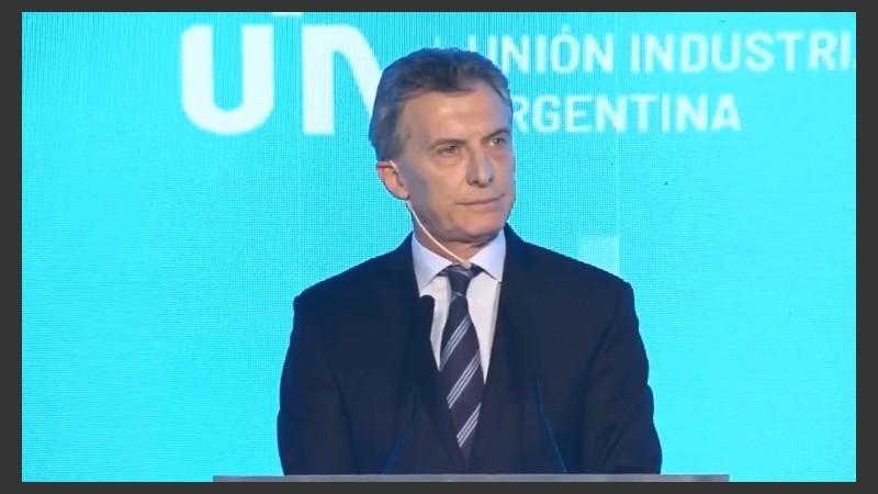 Mauricio Macri estuvo este martes en la UIA.