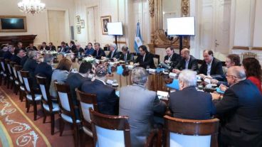 Macri con mandatarios en un encuentro del año pasado.