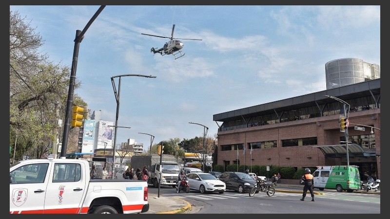 Uno de los heridos fue trasladado al Heca en el helicóptero sanitario. 