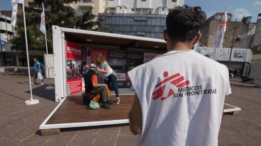 La muestra interactiva de Médicos sin Fronteras en plaza Montenegro estará hasta este viernes.