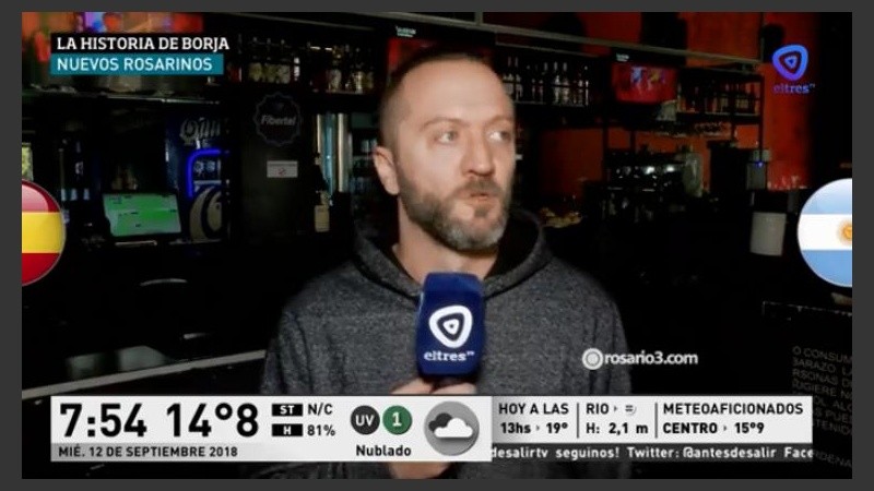 Borja cuenta sobre su presente en la ciudad. 