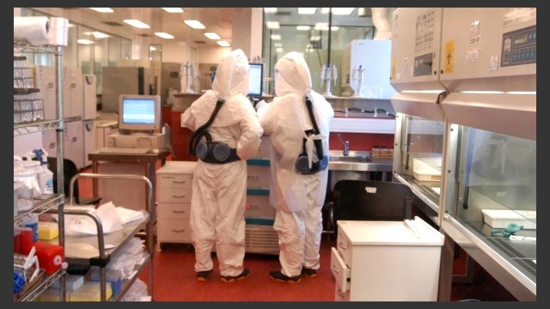 Científicos trabajan en el instituto de referencia ANLIS-Malbrán.