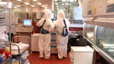 Científicos trabajan en el instituto de referencia ANLIS-Malbrán.