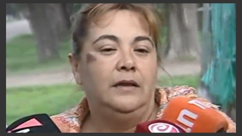 Corina de Bonis al regresar a su casa.