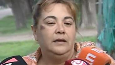 Corina de Bonis al regresar a su casa.