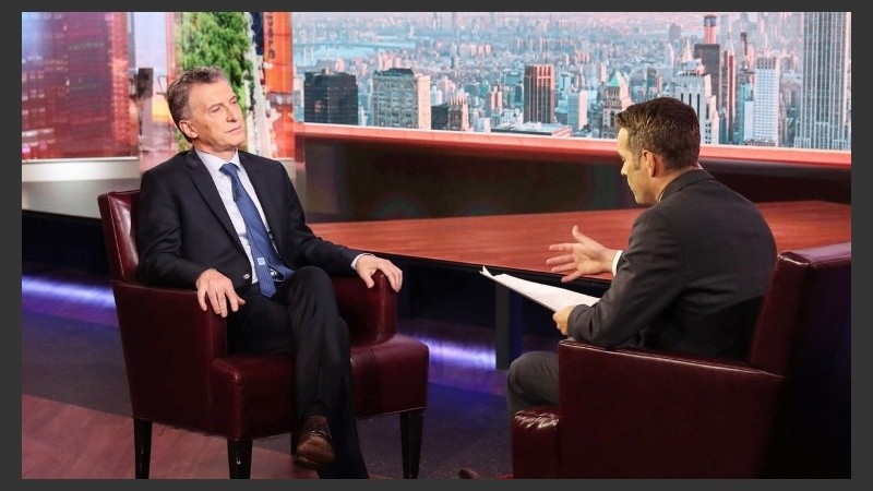 Macri en la entrevista con la agencia Bloomberg en Nueva York. 