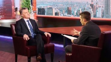 Macri en la entrevista con la agencia Bloomberg en Nueva York.