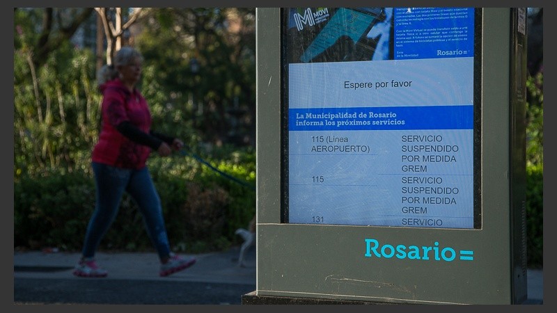 Colectivos fuera de servicio.