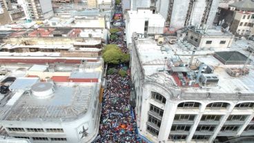 La impactante movilización de este martes en Rosario.