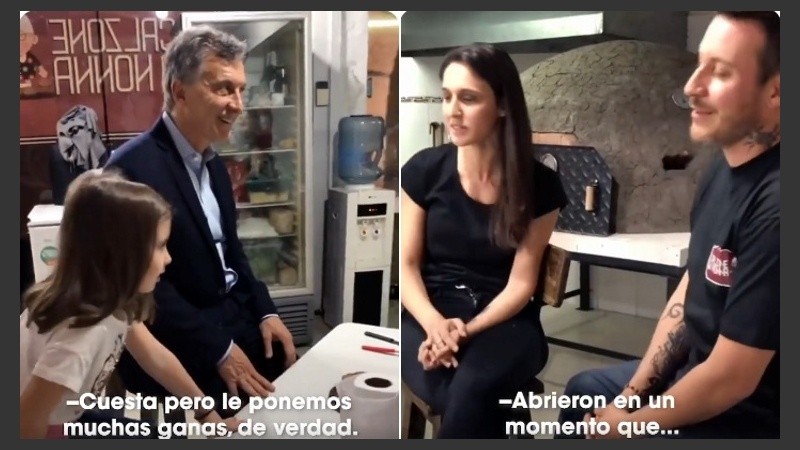 La visita de Macri a la pizzería en Escobar. 