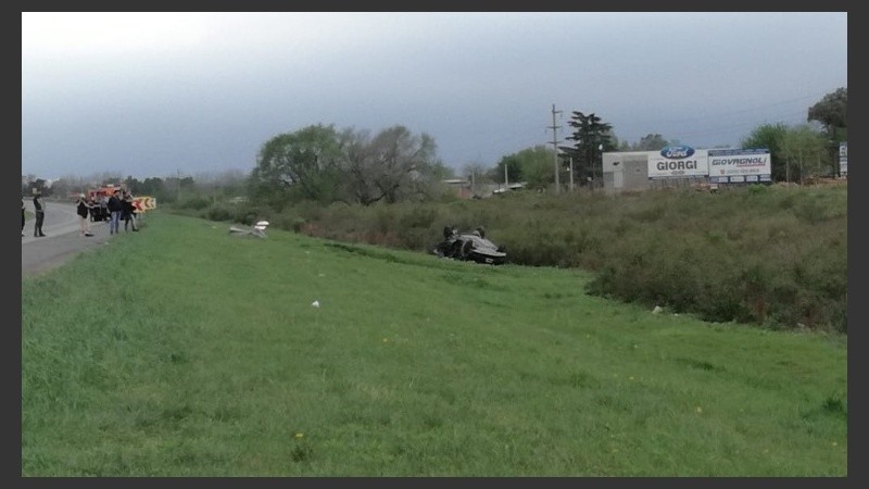 La escena del choque fatal este sábado a la mañana. 