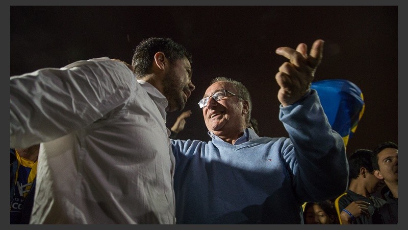 Broglia y Di Pollina juntos en los festejos.