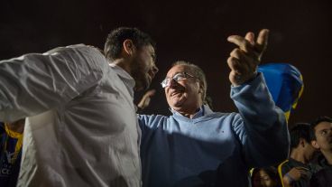 Broglia y Di Pollina juntos en los festejos.