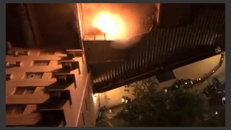 El fuego registrado desde arriba. 