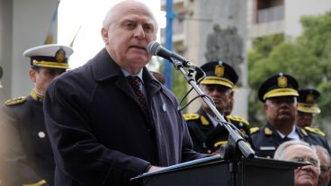 El gobernador este lunes en el acto de Rafaela.