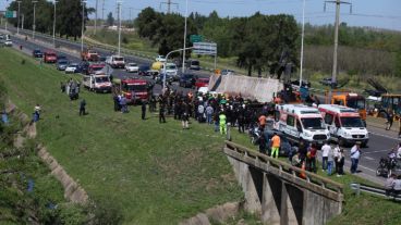 La zona del siniestro vial de la mañana de este miércoles.