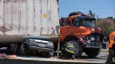 El sinietro vial en Circunvalación este miércoles por la mañana.
