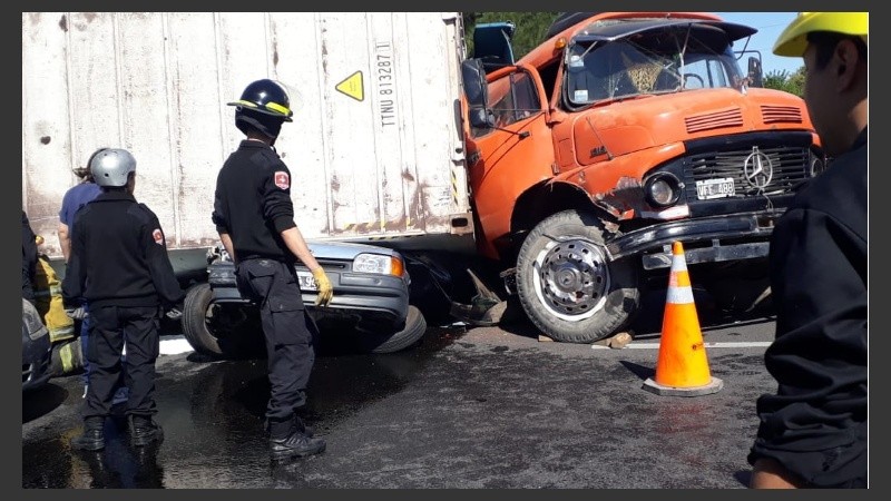 El sinietro vial en Circunvalación este miércoles por la mañana.