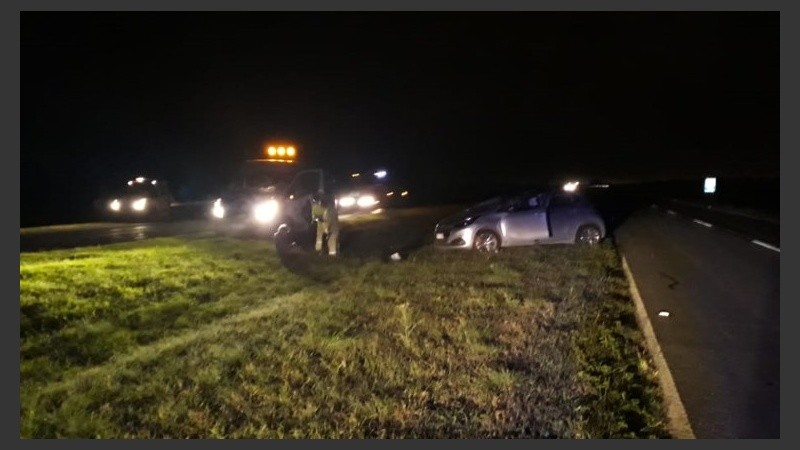 El auto chocado de Barraguirre esta noche.