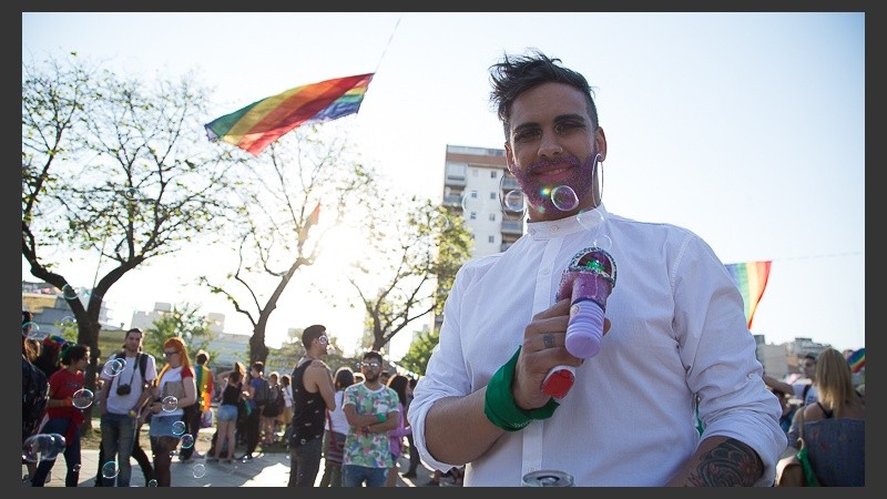 Todo el color de la movilización de este sábado a la tarde.