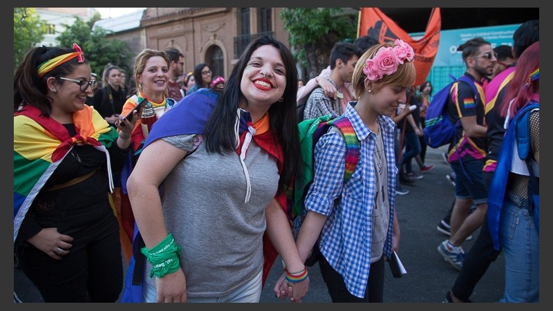 Todo el color de la movilización de este sábado a la tarde.