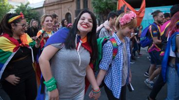 Todo el color de la movilización de este sábado a la tarde.
