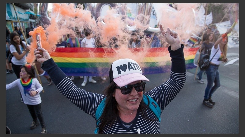 Todo el color de la movilización de este sábado a la tarde.
