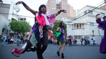 Todo el color de la movilización de este sábado a la tarde.