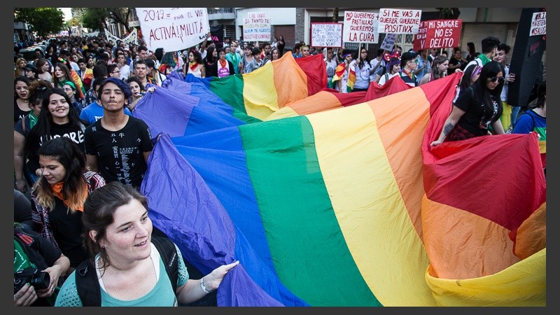 Todo el color de la movilización de este sábado a la tarde.