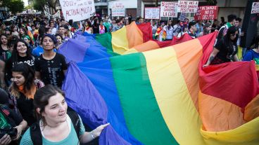Todo el color de la movilización de este sábado a la tarde.