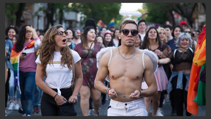 Todo el color de la movilización de este sábado a la tarde.