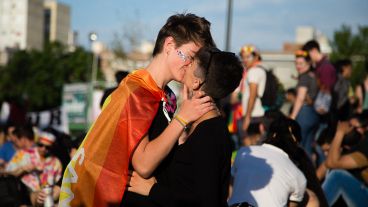 Todo el color de la movilización de este sábado a la tarde.