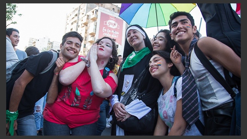 Todo el color de la movilización de este sábado a la tarde.