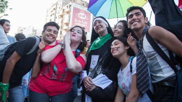 Todo el color de la movilización de este sábado a la tarde.