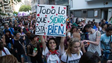 Todo el color de la movilización de este sábado a la tarde.