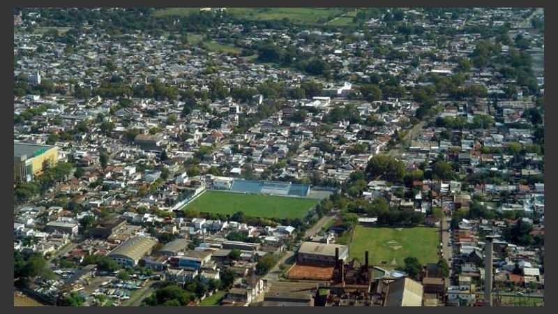 Vista aérea del estadio de Argentino.