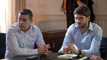 El ministro de Seguridad Maximiliano Pullaro y el subsecretario de Coordinación de Políticas Preventivas, Fernando Peverengo.