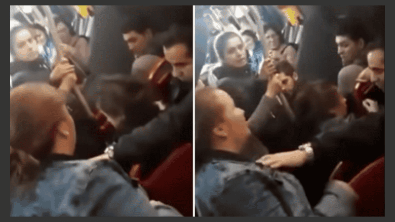 Tensión en el colectivo en Bogotá.