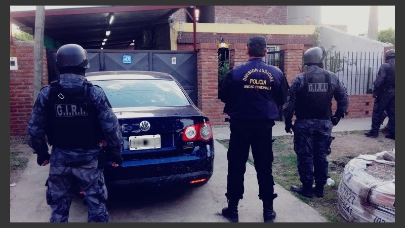 Uno de los lugares allanados. 