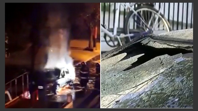 Así ardió y así quedó el coche. 